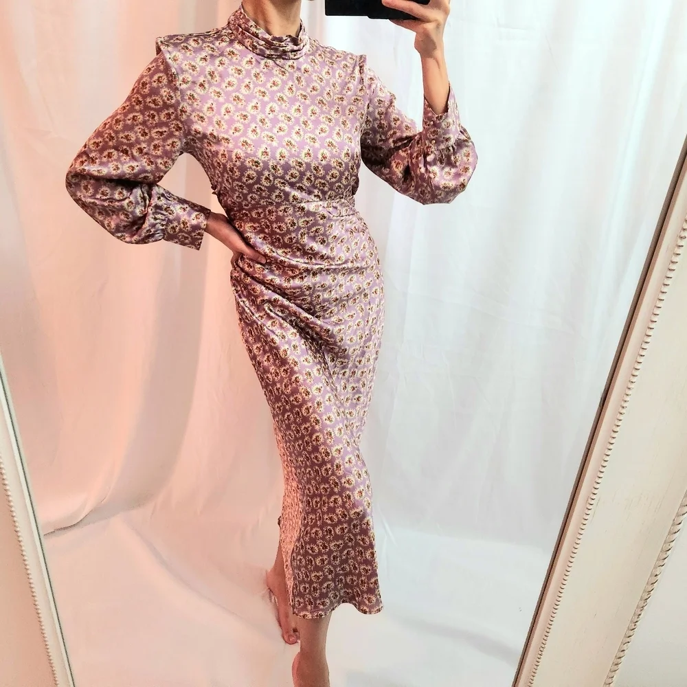 zara lilac midi dress Zara Lilac Dress